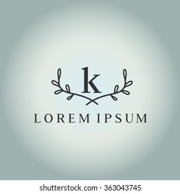 k letter vector logo template (sign, symbol, emblem, ornament)