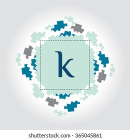 k letter vector logo template (sign, symbol, emblem, ornament)