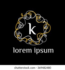k letter vector logo template (sign, symbol, emblem, ornament)