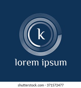 k letter vector logo template (sign, symbol, emblem, ornament)