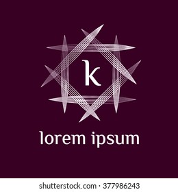 k letter vector logo template (sign, symbol, emblem, ornament)