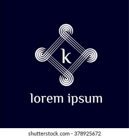 k letter vector logo template (sign, symbol, emblem, ornament)