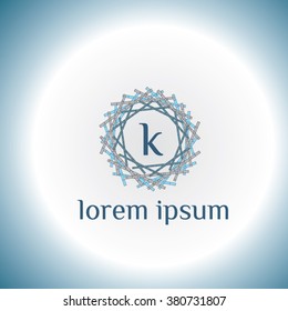 k letter vector logo template (sign, symbol, emblem, ornament)