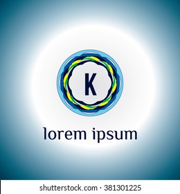 K letter vector logo template (sign, symbol, emblem, ornament)