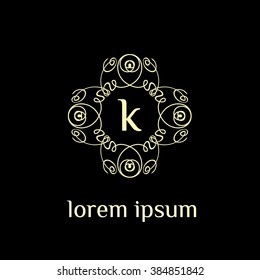 k letter vector logo template (sign, symbol, emblem, ornament)