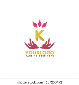 K letter vector set of trendy linear icon and logo design. Massage center and relax brand identity