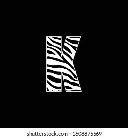 K letter with zebra pattern logo design