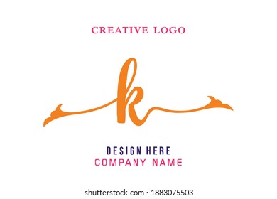 El logotipo de K lettering es sencillo, fácil de entender y autorizado