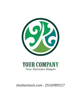 El logotipo de las letras K es simple, fácil de entender y autorizado
