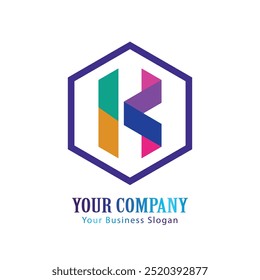 El logotipo de las letras K es simple, fácil de entender y autorizado