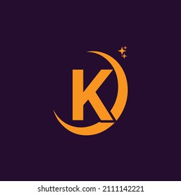 K lettering sky start logo concept vector illustration 