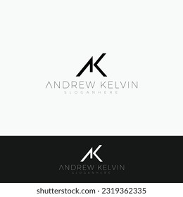 A and K lettermark and Wordmark Logo