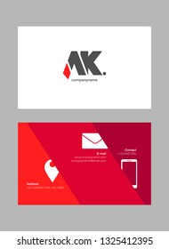 A K letters Joint logo icon with business card vector template.