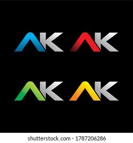 A & K Buchstaben Gemeinsames Logo Symbol Vektorvorlage für Firmenlogo und Visitenkartendesign.