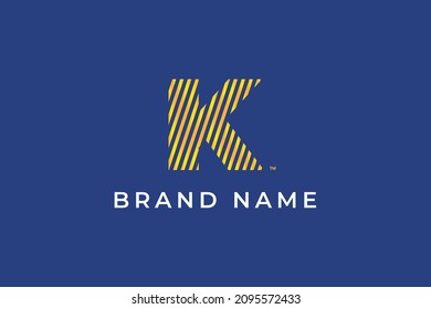 Diseño de logotipo de letra K, color dorado