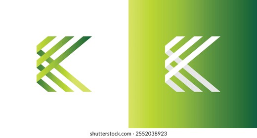 K line logo with neatly spaced lines, simple letter K logo