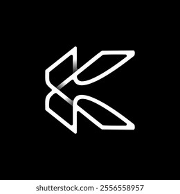 k line monoline minimalist logo design