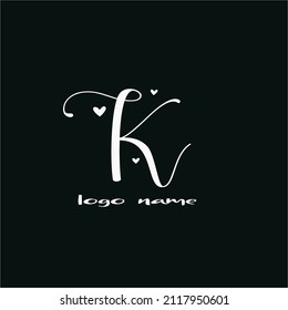 K little logo design, alphabet K logo template 
