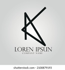 K logo. Abstract logo representing letter K. Looks like a star. eps 10