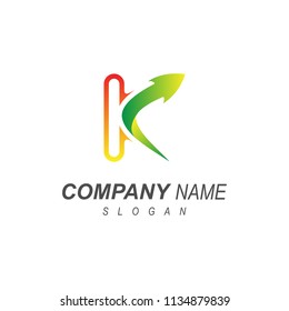 K Logo With Arrow