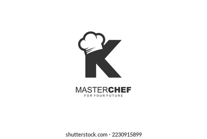 K logo cafe or restaurant for branding company. cooking template vector illustration for your brand.