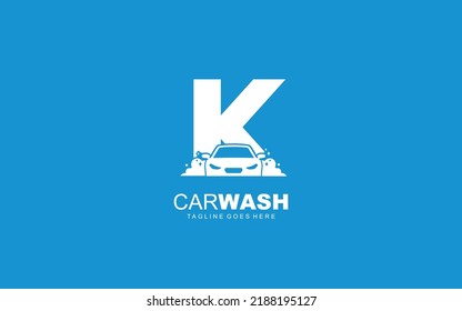 K logo carwash for identity. car template vector illustration for your brand.