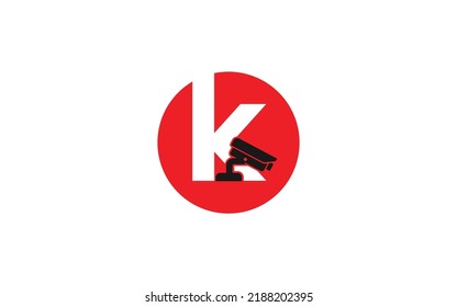 K logo cctv for identity. security template vector illustration for your brand.