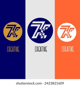 K logotipo identidad de círculo diseño de monograma moderno diseño abstracto de iconos colorido gráfico plantilla de vectores