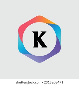 K logo Colorful Vector Design. Icon Concept. Abstract modern