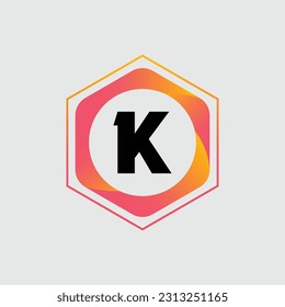 Diseño de vectores coloridos con el logotipo K. Concepto de icono. Resumen moderno