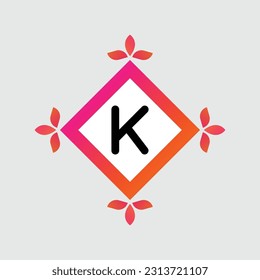Diseño de vectores coloridos con el logotipo K. Concepto de icono. Resumen moderno