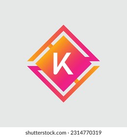 K Logo Farbiges Vektordesign. Symbolkonzept. Abstrakte moderne