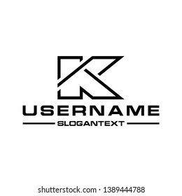 K logo concept black and white