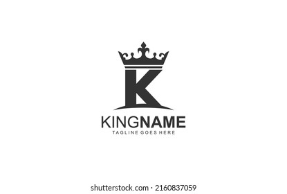 K logo crown for construction company. letter template vector illustration for your brand.