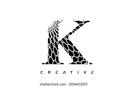 K Logo Design With Abstract Lines. Artistic Elegant Black and White Lines Icons Vector Illustration