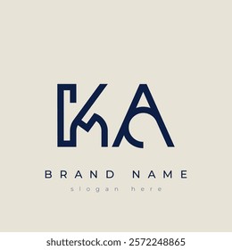 K and A logo design. KA abstract Letters Logo Monogram. This logo design is the process of creating a visual symbol that represents a brand, company, or individual.