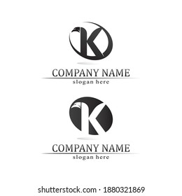 K logo design K letter font Concept Business logo vector and design initial company