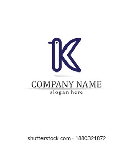 Diseño del logotipo K letra Tipo de letra K Concepto Vector del logotipo empresarial y empresa inicial de diseño
