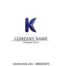 K logo design K letter font Concept Business logo vector and design initial company