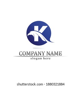 K logo design K letter font Concept Business logo vector and design initial company