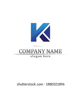 K logo design K letter font Concept Business logo vector and design initial company