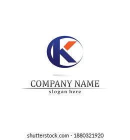 K logo design K letter font Concept Business logo vector and design initial company