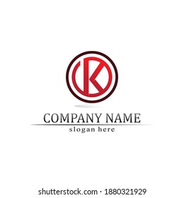 Diseño del logotipo K letra Tipo de letra K Concepto Vector del logotipo empresarial y empresa inicial de diseño