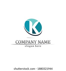 K Logo Design K-Buchstaben Schriftart Konzept Geschäftslogo Vektorgrafik und Design Erstfirma