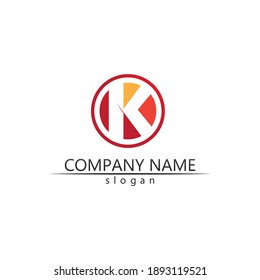 K logo design K letter font Concept Business logo vector and design initial company