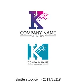 Diseño del logotipo K letra Tipo de letra K Concepto Vector del logotipo empresarial y empresa inicial de diseño