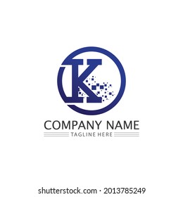 Diseño del logotipo K letra Tipo de letra K Concepto Vector del logotipo empresarial y empresa inicial de diseño
