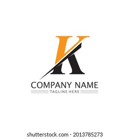 K Logo Design K-Buchstaben Schriftart Konzept Geschäftslogo Vektorgrafik und Design Erstfirma