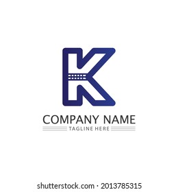 K logo design K letter font Concept Business logo vector and design initial company