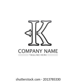 K logo design K letter font Concept Business logo vector and design initial company